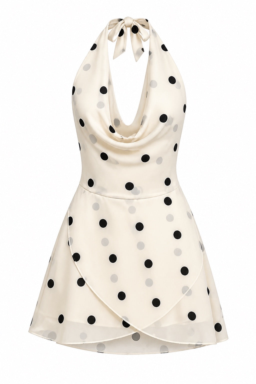 Vintage V-Neck Polka Dot Dress