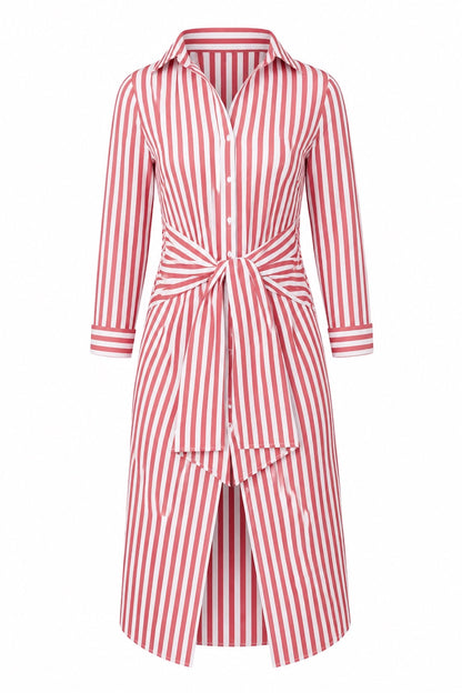 Pretty in Pinstripes T-Shirt Dress