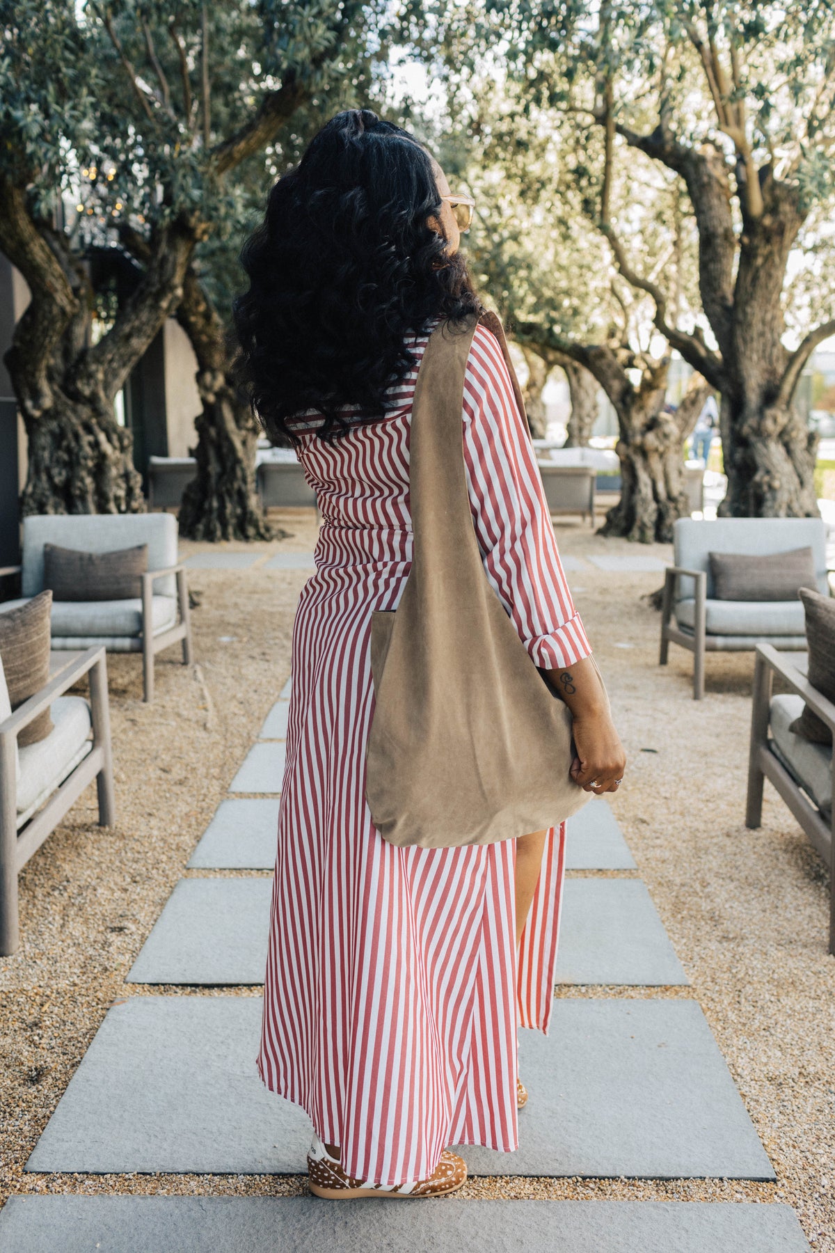 Pretty in Pinstripes T-Shirt Dress