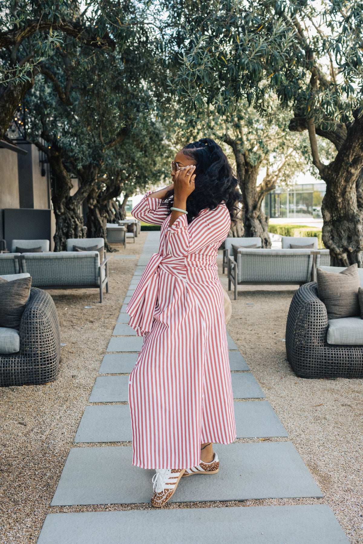Pretty in Pinstripes T-Shirt Dress