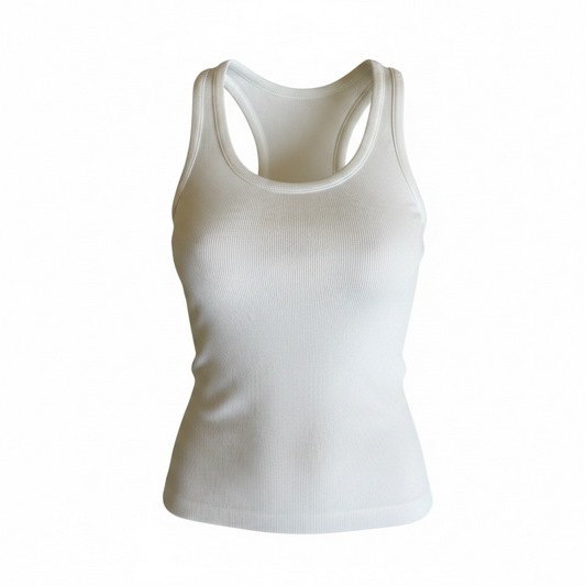 White Ribbed Tank